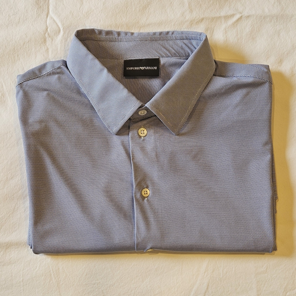 Armani Exchange Men's Light Blue Dress Shirt
